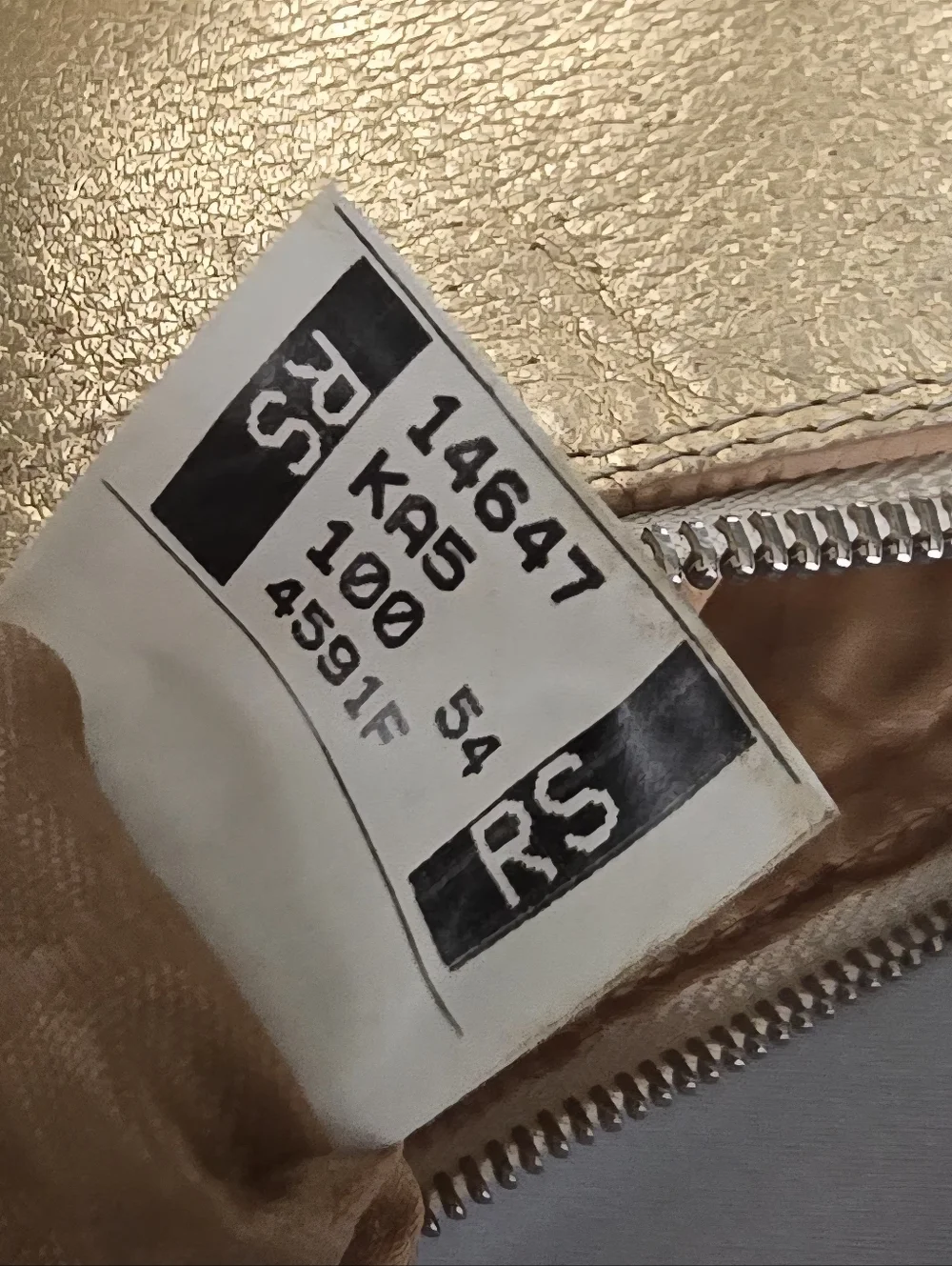 FURLA Italian Hobo Bag Gold Metallic Leather Studded, Large Shoulder Purse